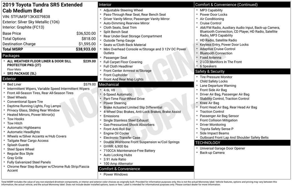 toyota tundra 2019 5TFUM5F13KX079838 image toyota tundra 2019 5TFUM5F13KX079838 image