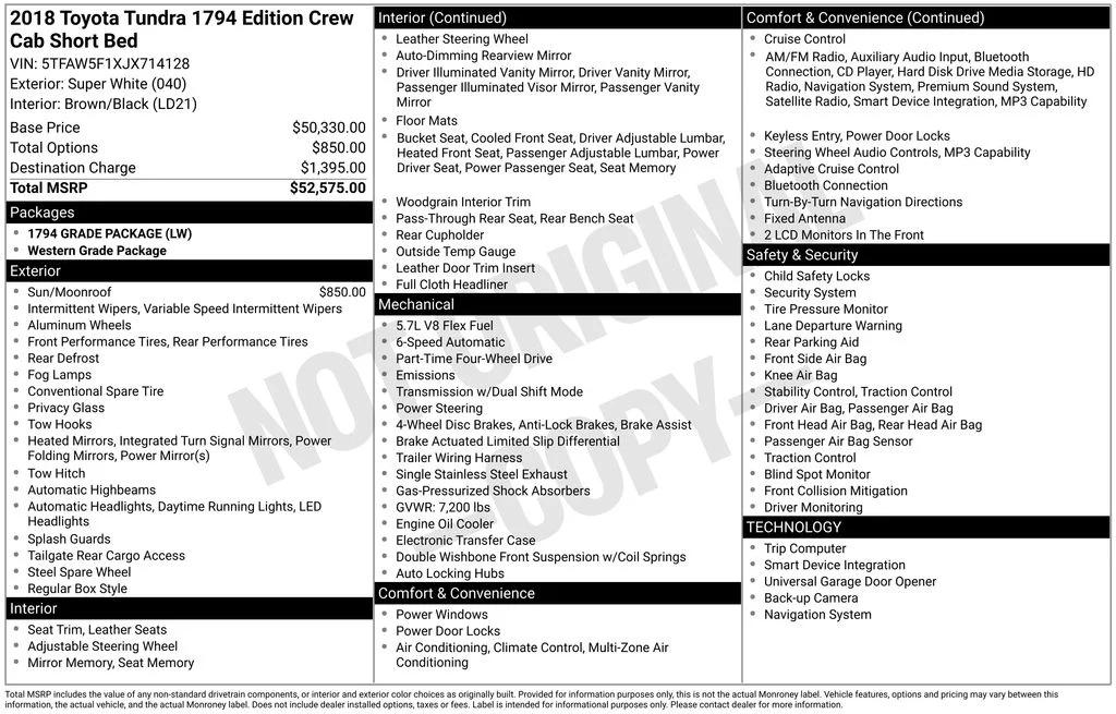 toyota tundra 2018 5TFAW5F1XJX714128 image toyota tundra 2018 5TFAW5F1XJX714128 image