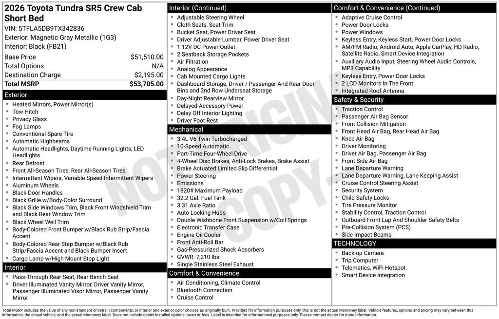 toyota tundra 2026 5TFLA5DB9TX342836 image toyota tundra 2026 5TFLA5DB9TX342836 image