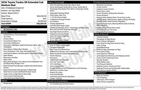 toyota tundra 2026 5TFKB5DA6TX343197 image toyota tundra 2026 5TFKB5DA6TX343197 image