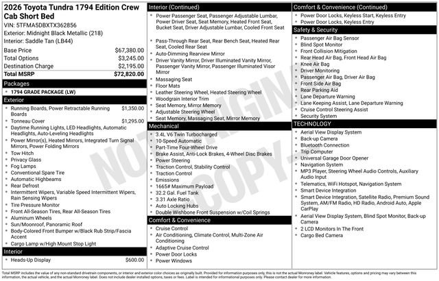 toyota tundra 2026 5TFMA5DBXTX362856 image toyota tundra 2026 5TFMA5DBXTX362856 image