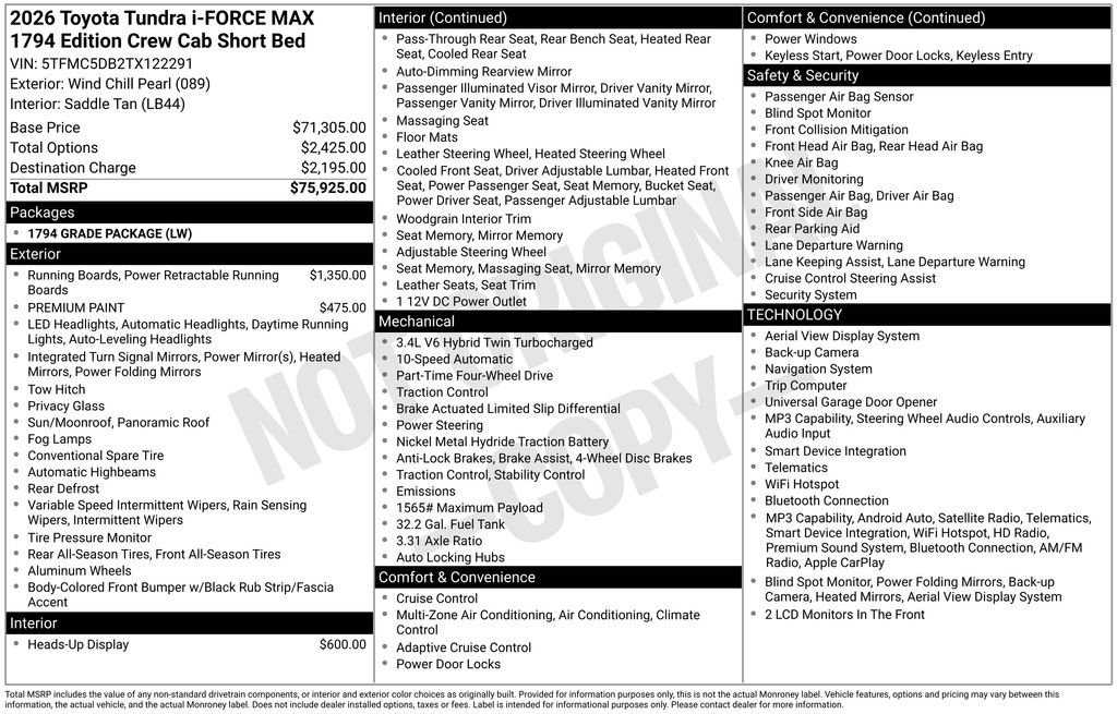 toyota tundra 2026 5TFMC5DB2TX122291 image toyota tundra 2026 5TFMC5DB2TX122291 image