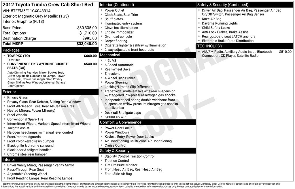 toyota tundra 2012 5TFEM5F11CX043314 image toyota tundra 2012 5TFEM5F11CX043314 image
