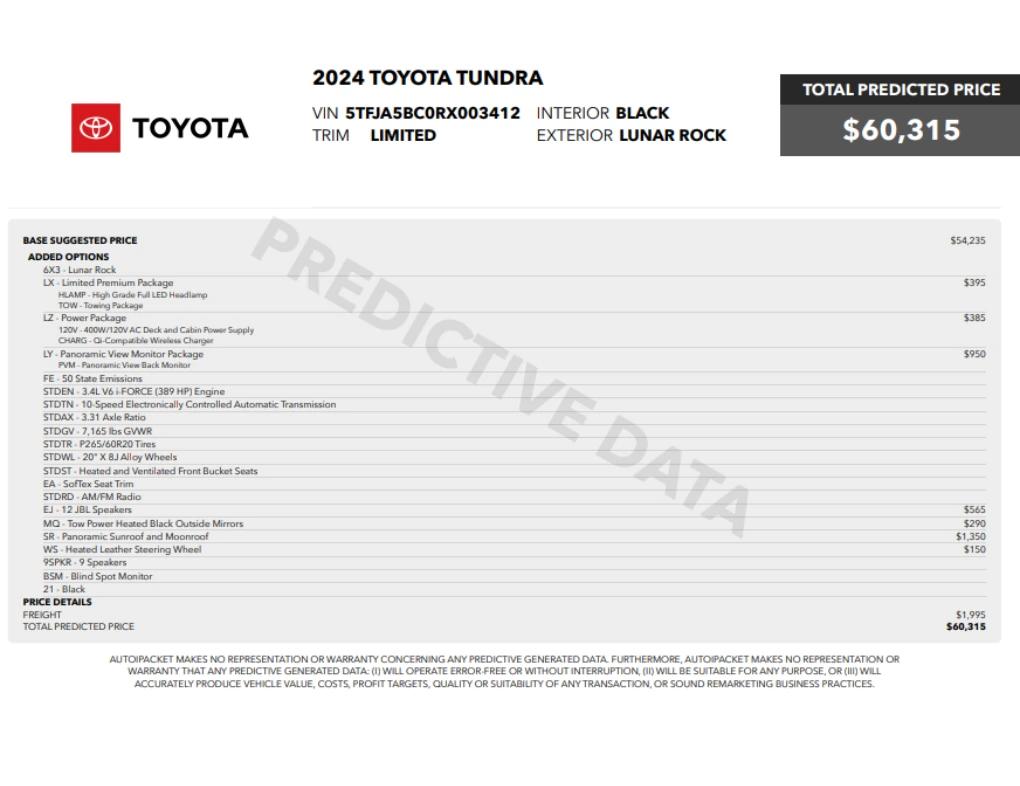 toyota tundra 2024 5TFJA5BC0RX003412 image toyota tundra 2024 5TFJA5BC0RX003412 image