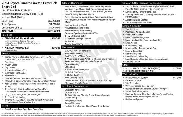 toyota tundra 2024 5TFWA5DB6RX139618 image toyota tundra 2024 5TFWA5DB6RX139618 image