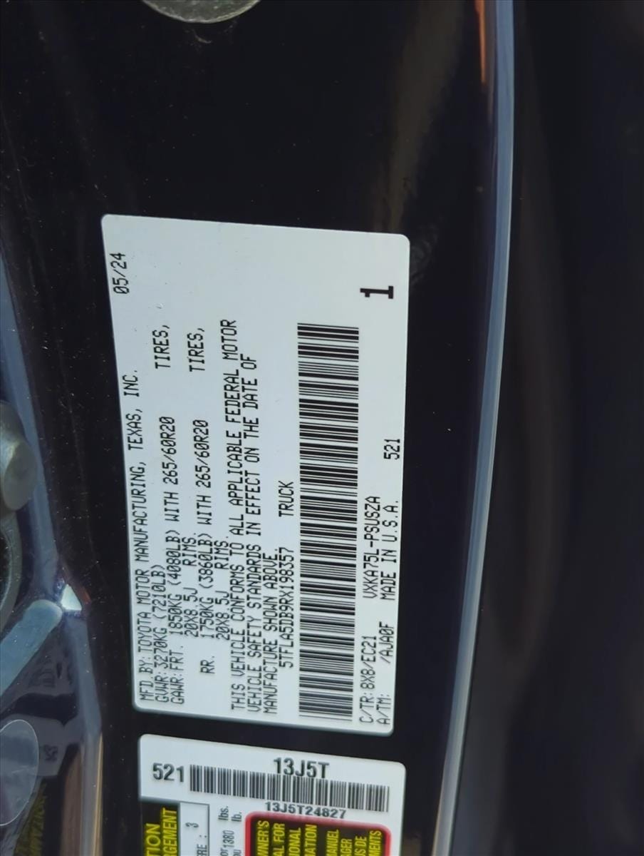 toyota tundra 2024 5TFLA5DB9RX198357 image toyota tundra 2024 5TFLA5DB9RX198357 image