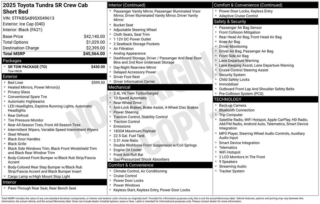 toyota tundra 2025 5TFKB5AB9SX049613 image toyota tundra 2025 5TFKB5AB9SX049613 image