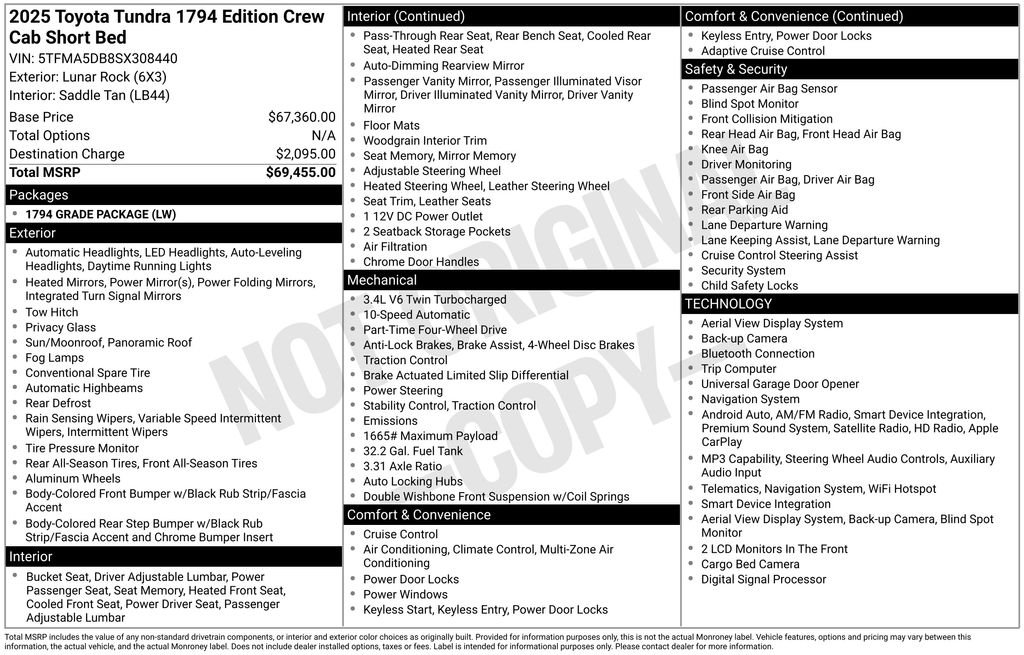 toyota tundra 2025 5TFMA5DB8SX308440 image toyota tundra 2025 5TFMA5DB8SX308440 image