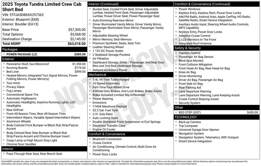 toyota tundra 2025 5TFJA5DB6SX257362 image