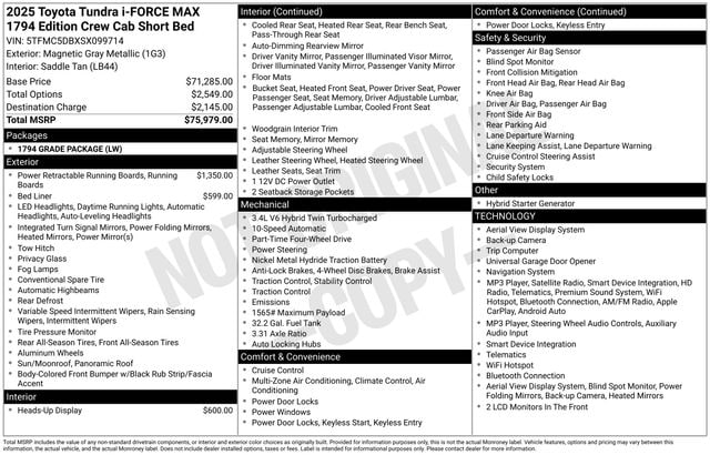 toyota tundra 2025 5TFMC5DBXSX099714 image toyota tundra 2025 5TFMC5DBXSX099714 image
