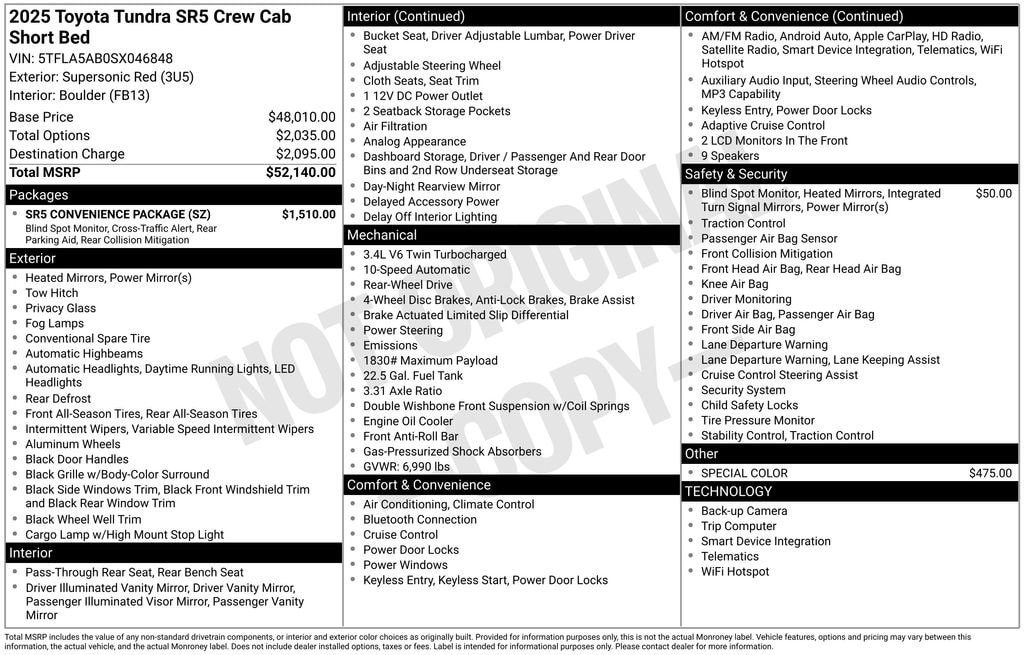 toyota tundra 2025 5TFLA5AB0SX046848 image toyota tundra 2025 5TFLA5AB0SX046848 image
