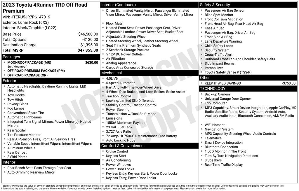 toyota 4runner 2023 JTERU5JR7P6147019 image toyota 4runner 2023 JTERU5JR7P6147019 image
