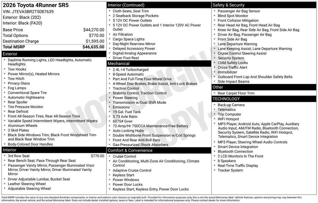 toyota 4runner 2026 JTEVA5BR2T5087639 image toyota 4runner 2026 JTEVA5BR2T5087639 image