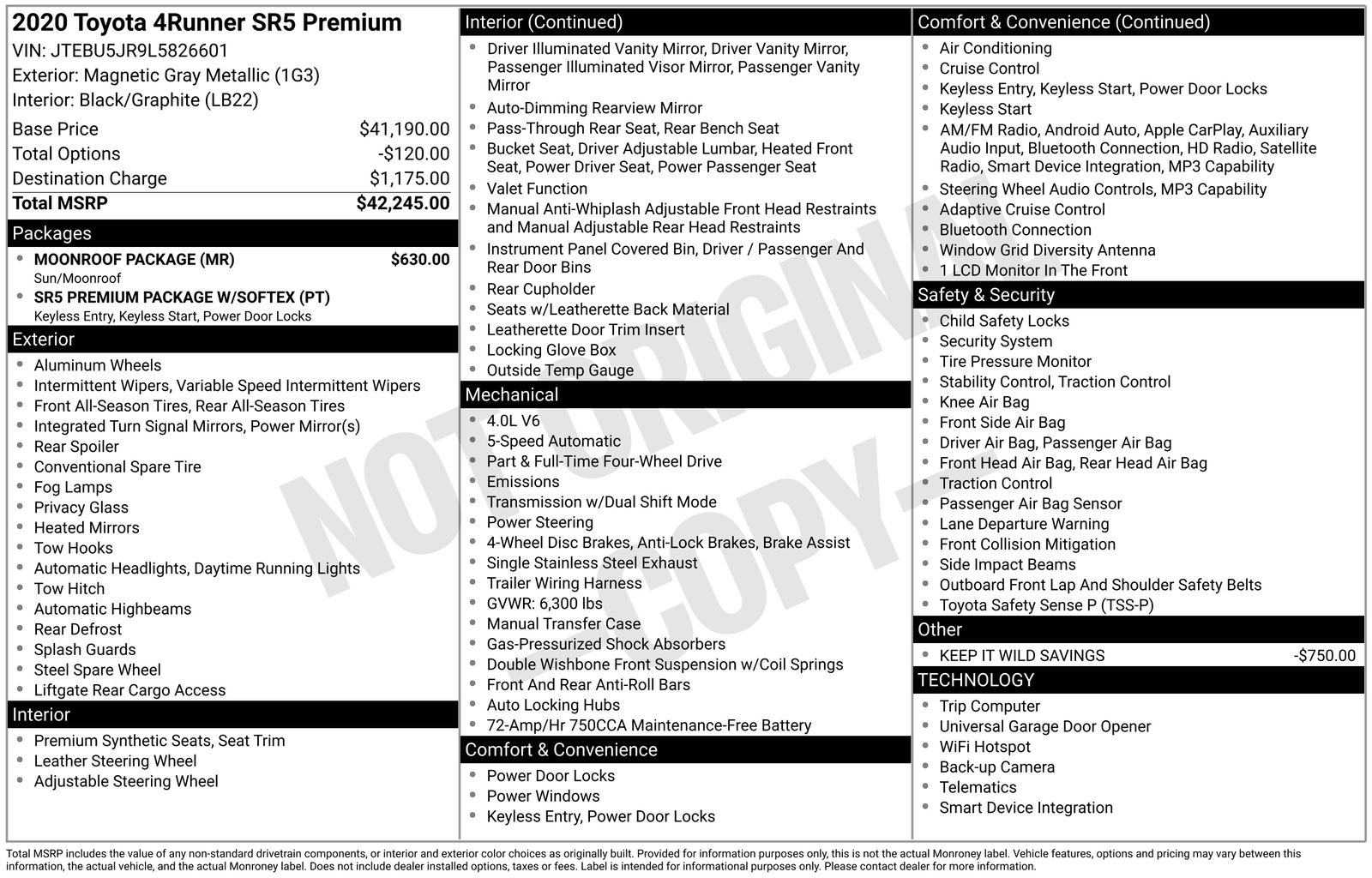 toyota 4runner 2020 JTEBU5JR9L5826601 image toyota 4runner 2020 JTEBU5JR9L5826601 image