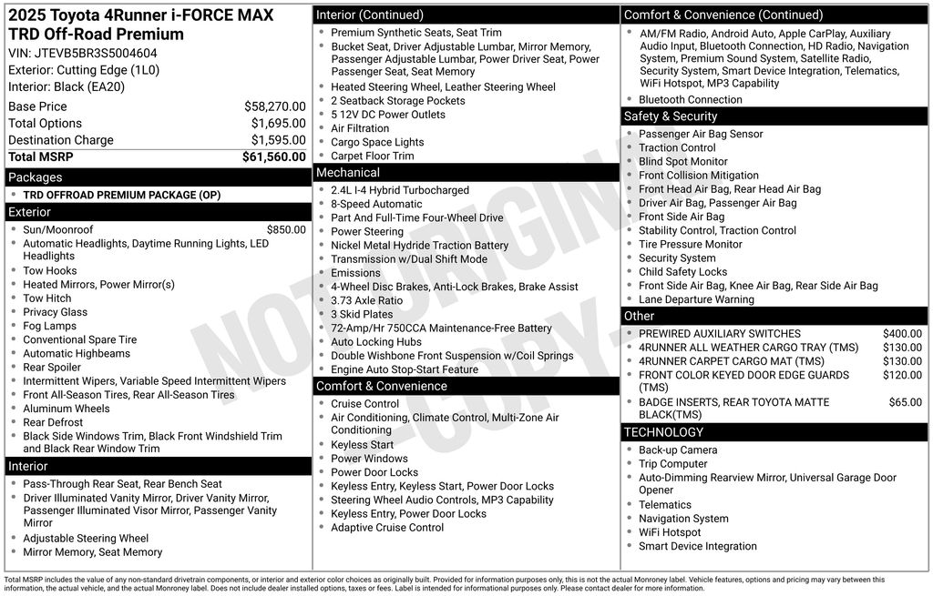 toyota 4runner 2025 JTEVB5BR3S5004604 image toyota 4runner 2025 JTEVB5BR3S5004604 image