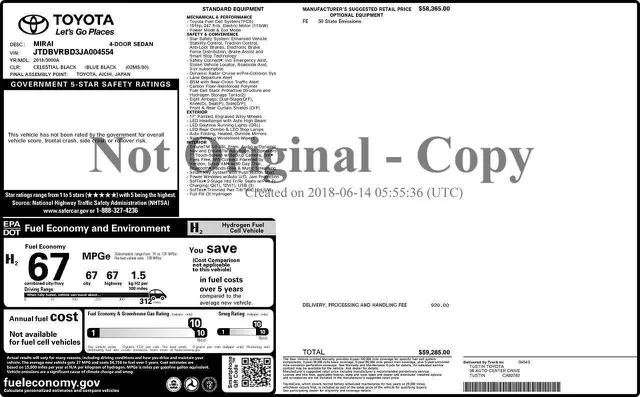 toyota mirai 2018 JTDBVRBD3JA004554 image toyota mirai 2018 JTDBVRBD3JA004554 image
