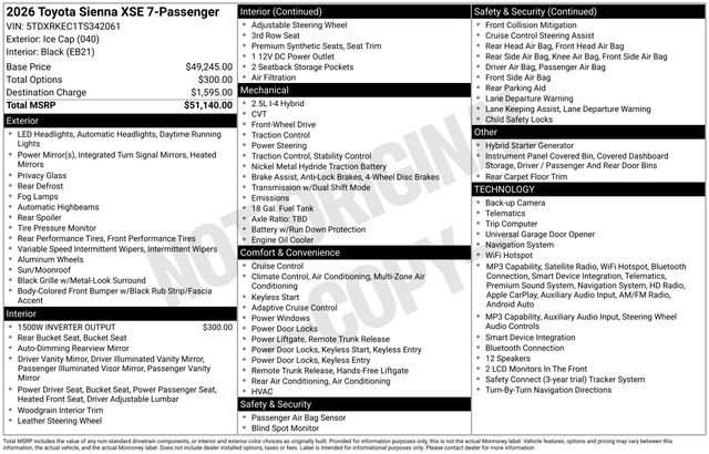 toyota sienna 2026 5TDXRKEC1TS342061 image toyota sienna 2026 5TDXRKEC1TS342061 image