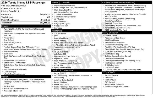 toyota sienna 2026 5TDKRKEC2TS290501 image toyota sienna 2026 5TDKRKEC2TS290501 image