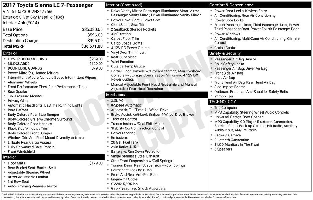 toyota sienna 2017 5TDJZ3DC2HS177660 image toyota sienna 2017 5TDJZ3DC2HS177660 image