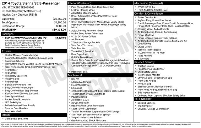 toyota sienna 2014 5TDXK3DC9ES439345 image toyota sienna 2014 5TDXK3DC9ES439345 image