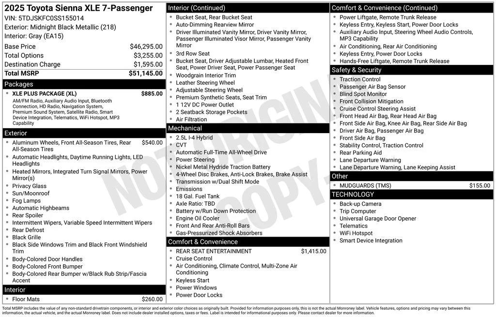 toyota sienna 2025 5TDJSKFC0SS155014 image toyota sienna 2025 5TDJSKFC0SS155014 image