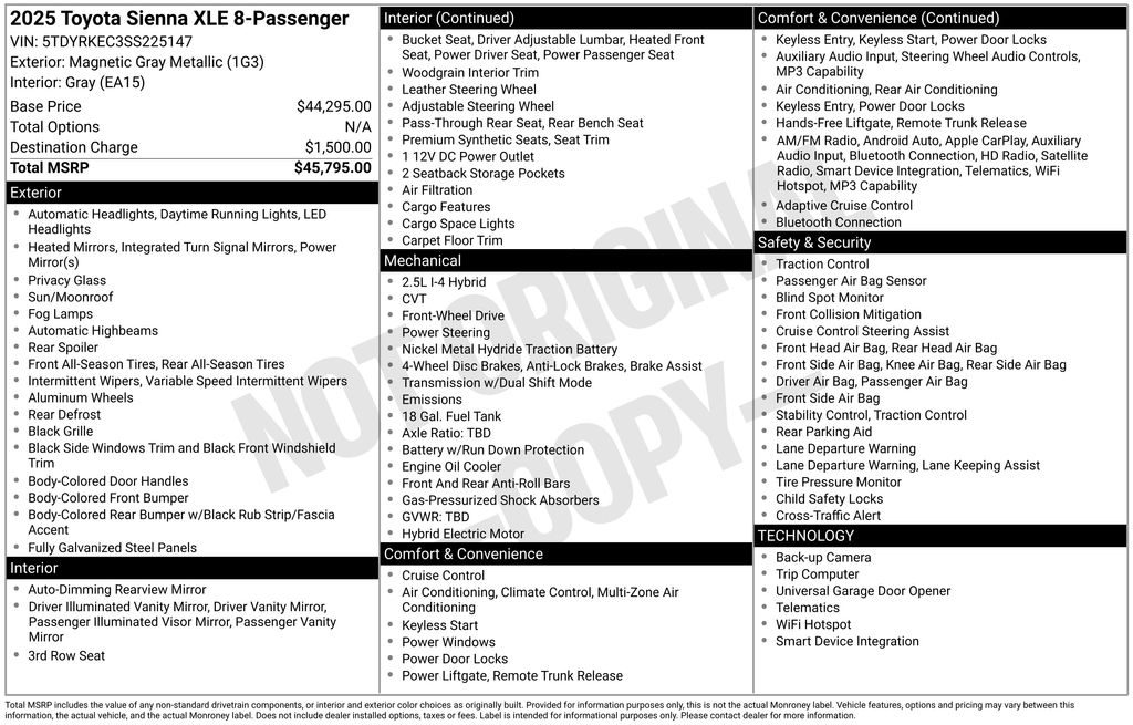 toyota sienna 2025 5TDYRKEC3SS225147 image toyota sienna 2025 5TDYRKEC3SS225147 image