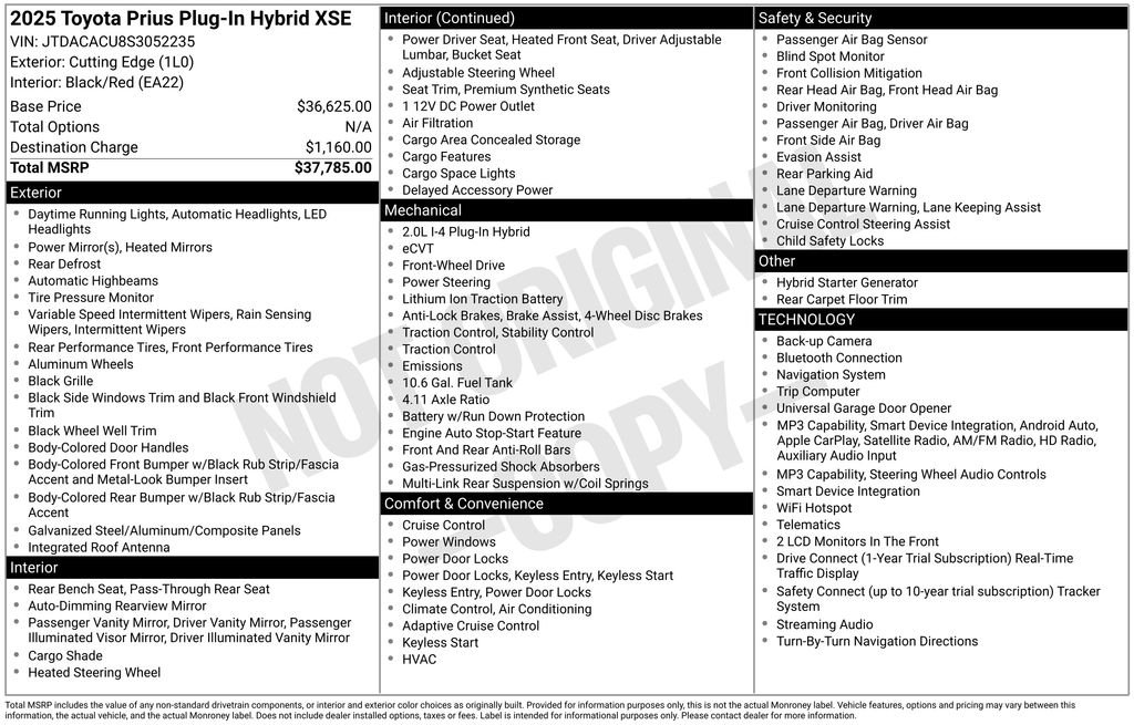 toyota prius 2025 JTDACACU8S3052235 image toyota prius 2025 JTDACACU8S3052235 image