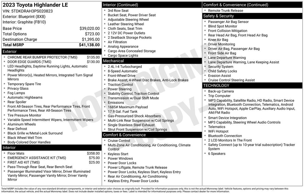 toyota highlander 2023 5TDKDRAH3PS020823 image toyota highlander 2023 5TDKDRAH3PS020823 image