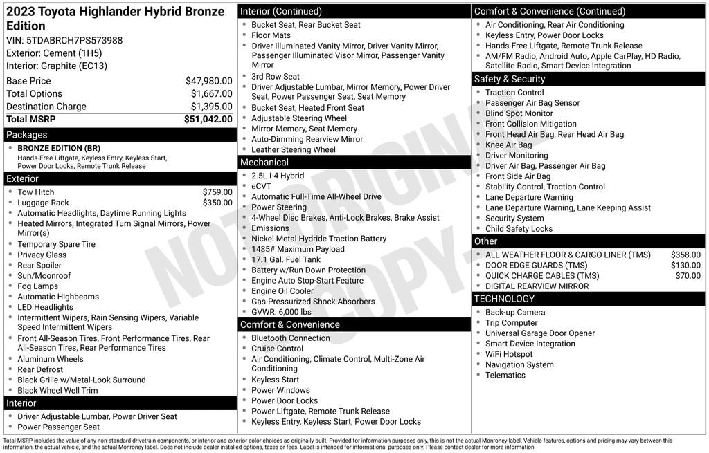 toyota highlander 2023 5TDABRCH7PS573988 image toyota highlander 2023 5TDABRCH7PS573988 image