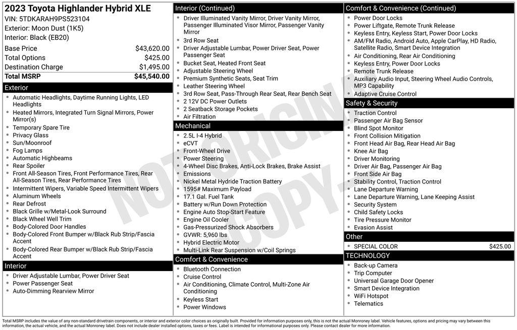 toyota highlander 2023 5TDKARAH9PS523104 image toyota highlander 2023 5TDKARAH9PS523104 image