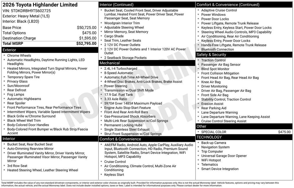 toyota highlander 2026 5TDKDRBH9TS602725 image toyota highlander 2026 5TDKDRBH9TS602725 image