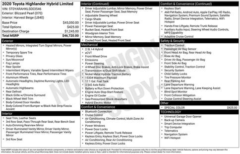 toyota highlander 2020 5TDYARAHXLS003546 image toyota highlander 2020 5TDYARAHXLS003546 image