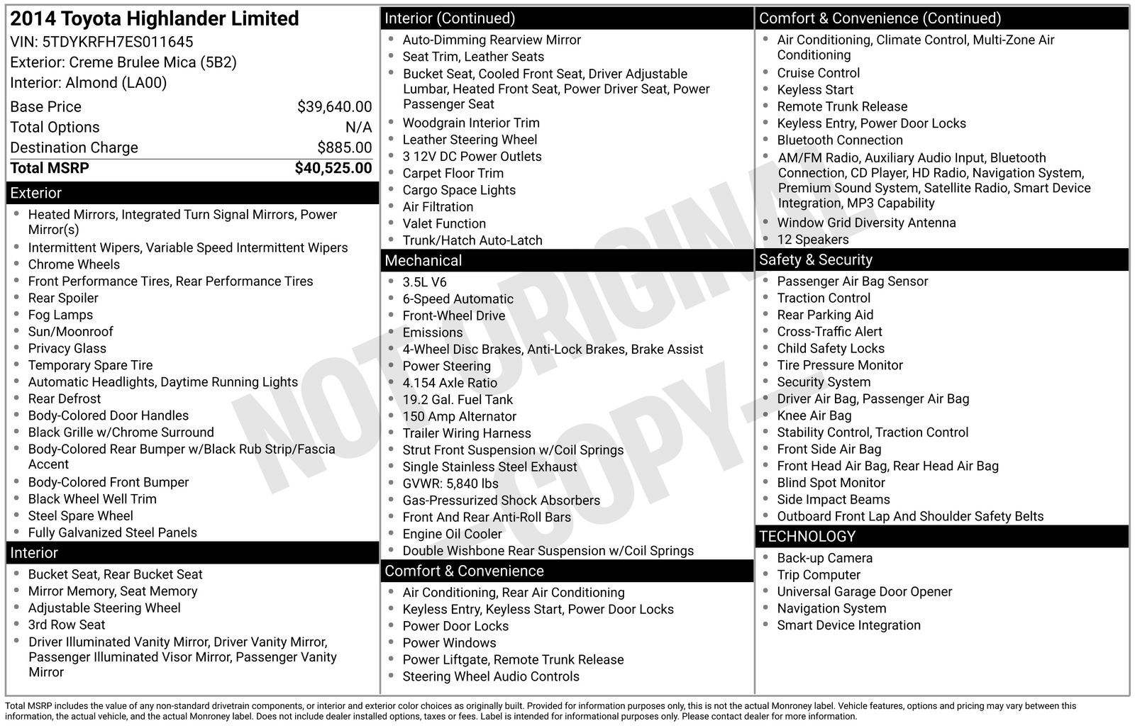 toyota highlander 2014 5TDYKRFH7ES011645 image toyota highlander 2014 5TDYKRFH7ES011645 image