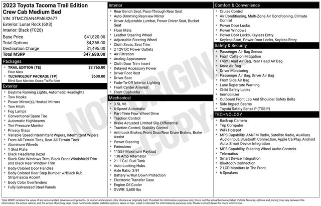 toyota tacoma 2023 3TMCZ5AN4PM632677 image toyota tacoma 2023 3TMCZ5AN4PM632677 image