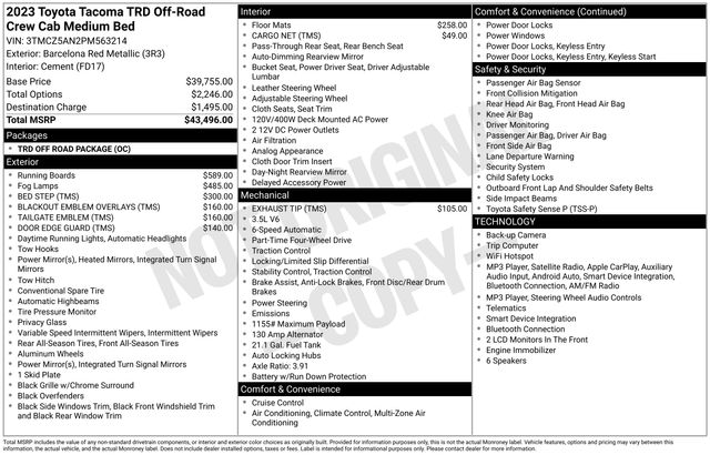 toyota tacoma 2023 3TMCZ5AN2PM563214 image toyota tacoma 2023 3TMCZ5AN2PM563214 image