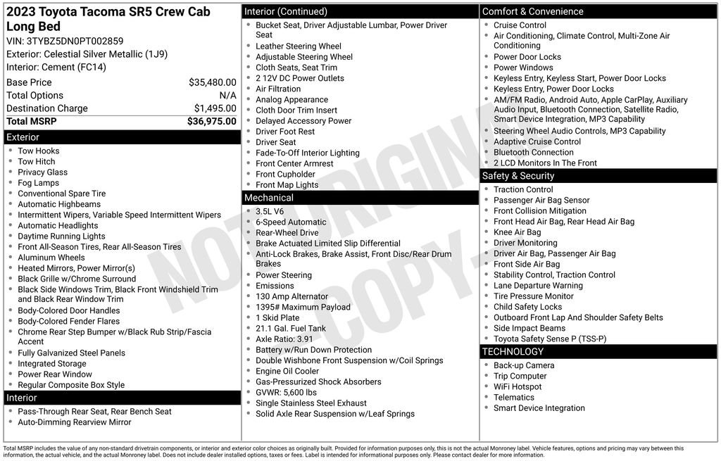 toyota tacoma 2023 3TYBZ5DN0PT002859 image toyota tacoma 2023 3TYBZ5DN0PT002859 image
