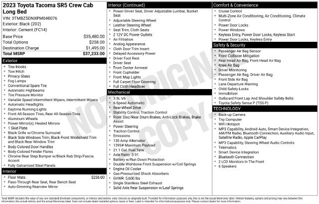 toyota tacoma 2023 3TMBZ5DNXPM040076 image toyota tacoma 2023 3TMBZ5DNXPM040076 image