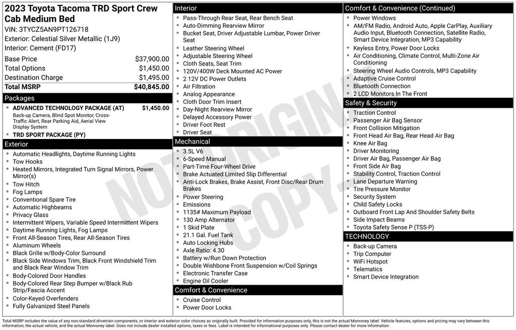 toyota tacoma 2023 3TYCZ5AN9PT126718 image toyota tacoma 2023 3TYCZ5AN9PT126718 image