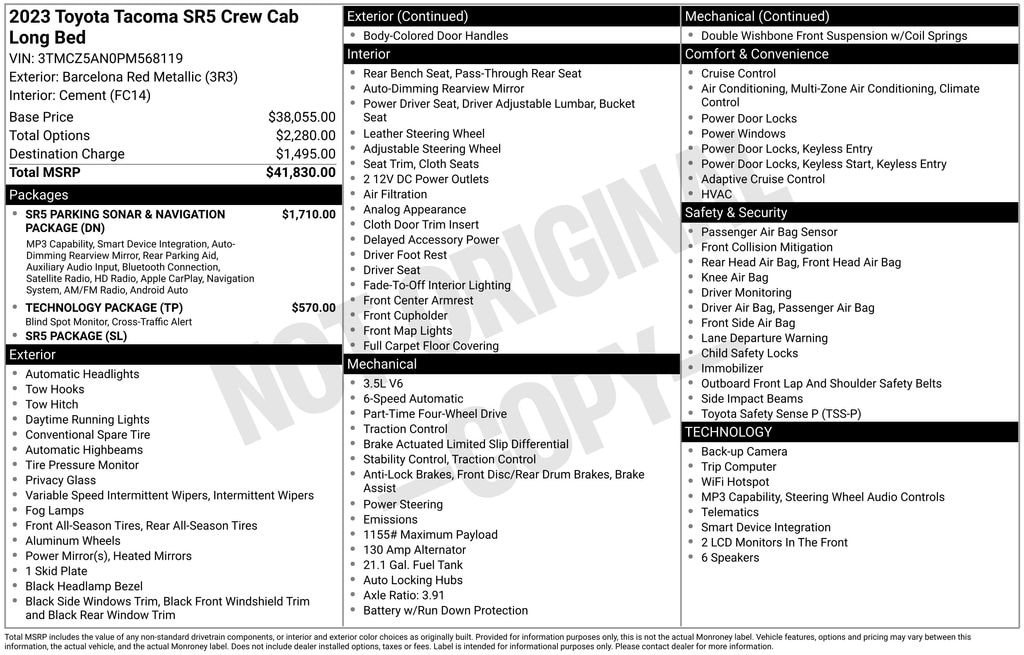 toyota tacoma 2023 3TMCZ5AN0PM568119 image toyota tacoma 2023 3TMCZ5AN0PM568119 image