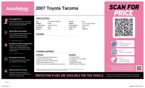toyota tacoma 2007 5TETX22N07Z386877 image toyota tacoma 2007 5TETX22N07Z386877 image