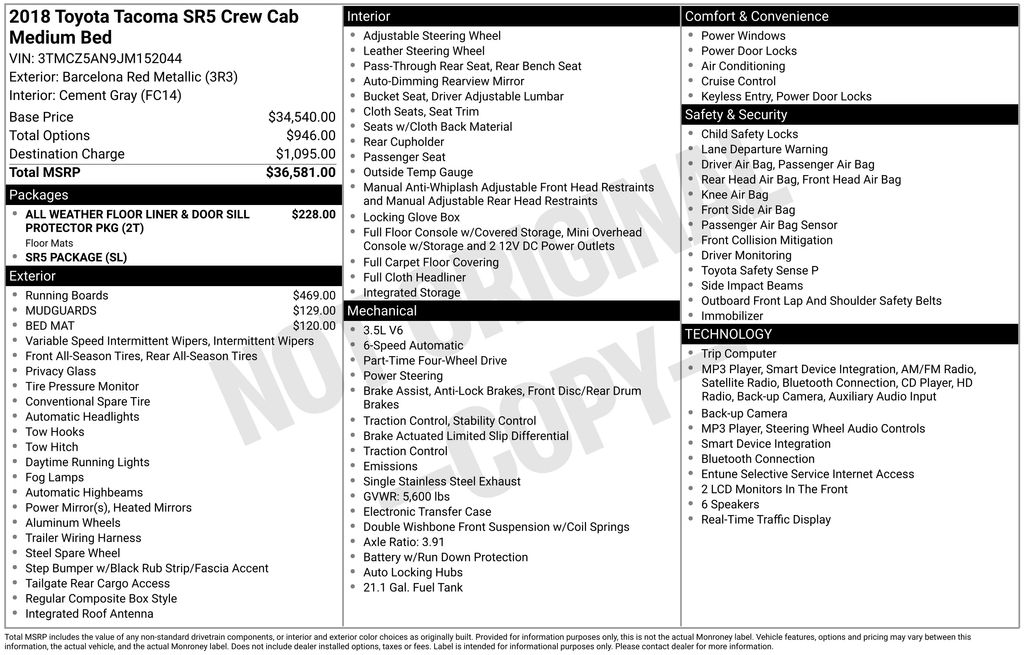 toyota tacoma 2018 3TMCZ5AN9JM152044 image toyota tacoma 2018 3TMCZ5AN9JM152044 image