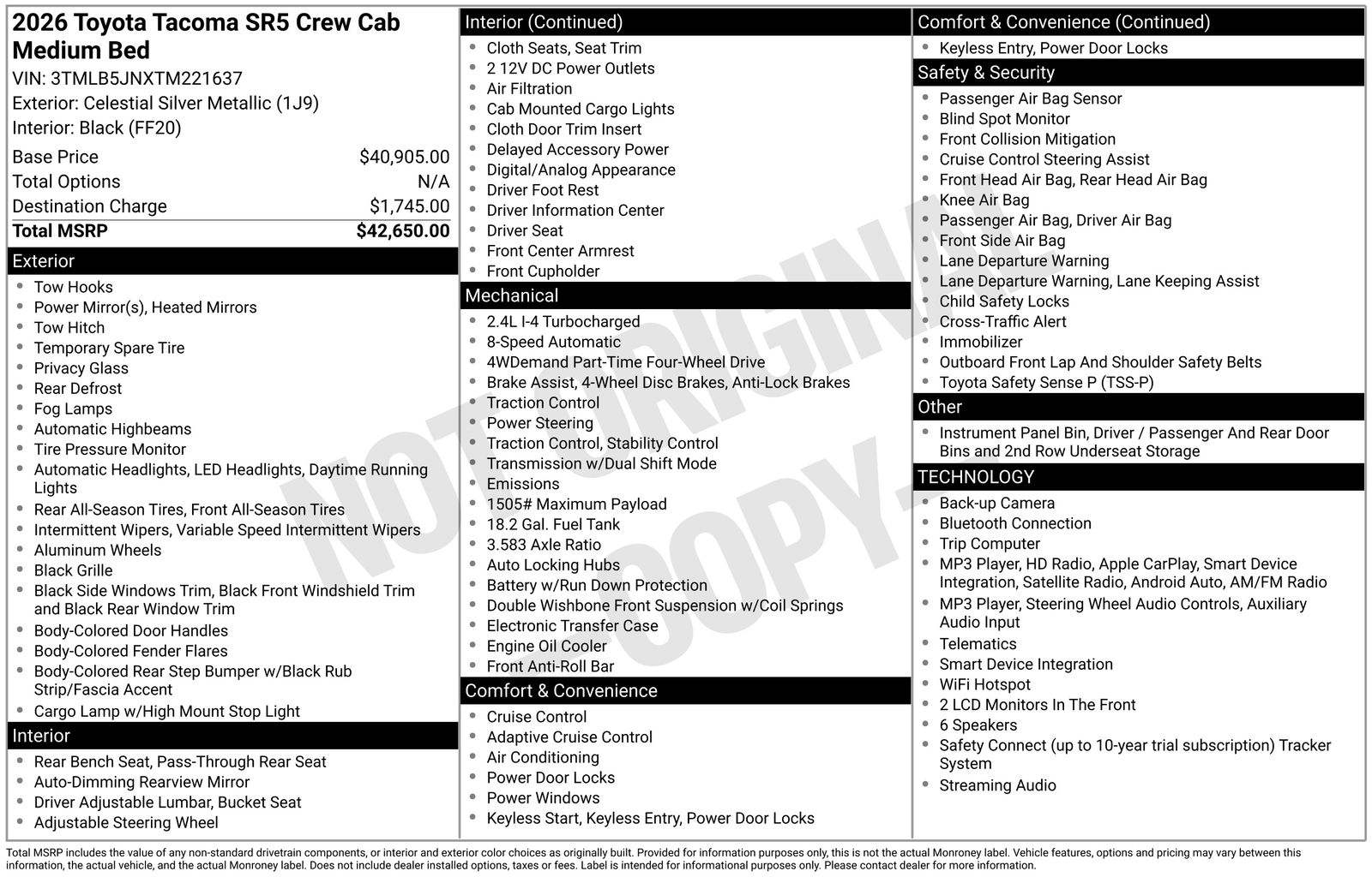 toyota tacoma 2026 3TMLB5JNXTM221637 image toyota tacoma 2026 3TMLB5JNXTM221637 image