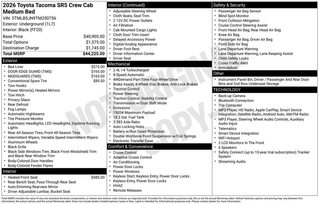 toyota tacoma 2026 3TMLB5JN9TM250756 image toyota tacoma 2026 3TMLB5JN9TM250756 image