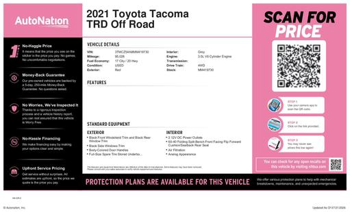 toyota tacoma 2021 3TMCZ5AN8MM419730 image toyota tacoma 2021 3TMCZ5AN8MM419730 image