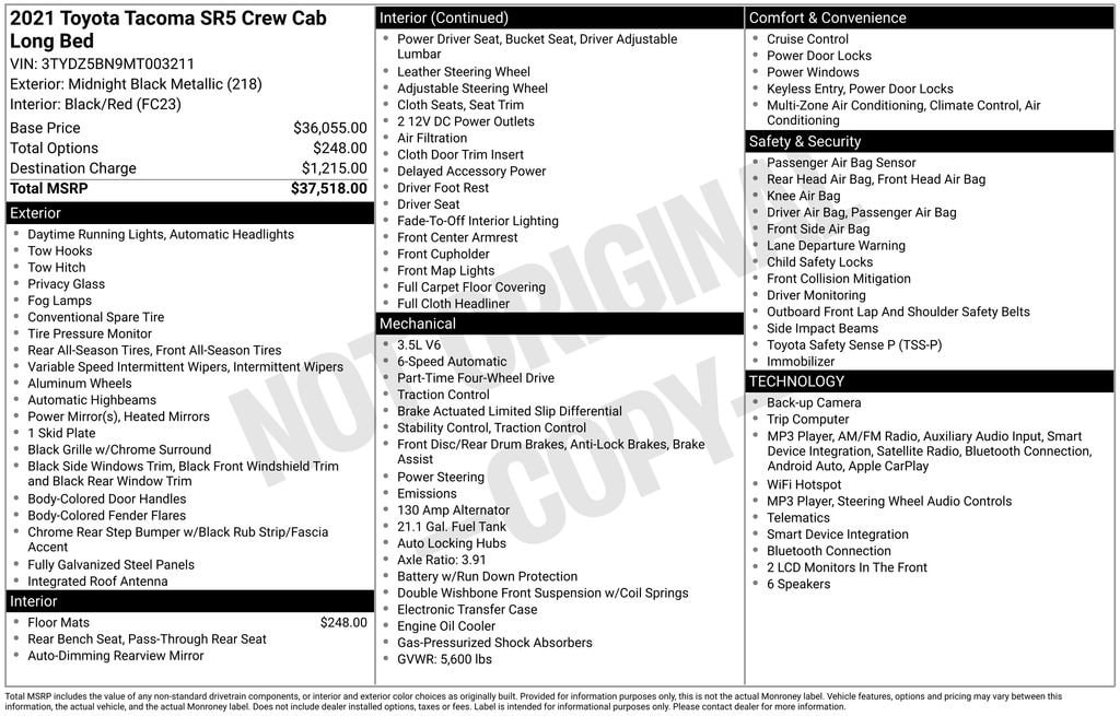 toyota tacoma 2021 3TYDZ5BN9MT003211 image toyota tacoma 2021 3TYDZ5BN9MT003211 image