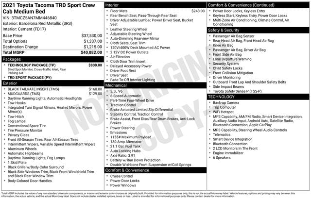 toyota tacoma 2021 3TMCZ5AN7MM446840 image toyota tacoma 2021 3TMCZ5AN7MM446840 image