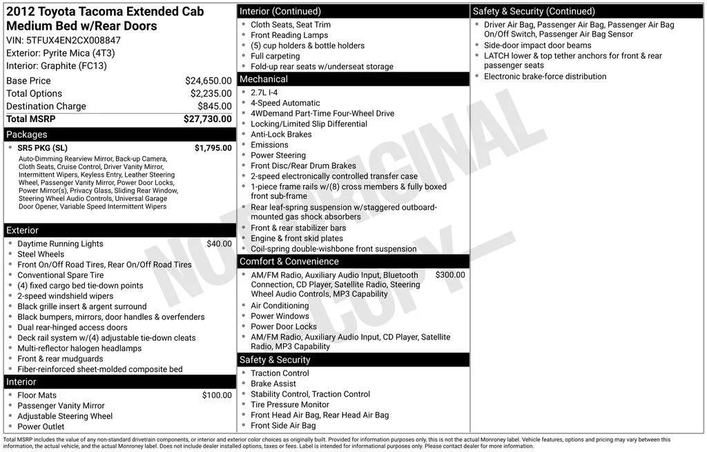 toyota tacoma 2012 5TFUX4EN2CX008847 image