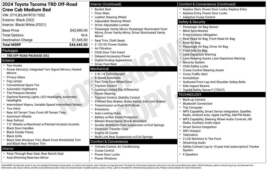 toyota tacoma 2024 3TYLB5JN7RT017052 image toyota tacoma 2024 3TYLB5JN7RT017052 image