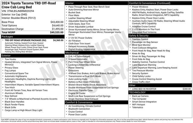 toyota tacoma 2024 3TMLB5JN8RM020294 image toyota tacoma 2024 3TMLB5JN8RM020294 image