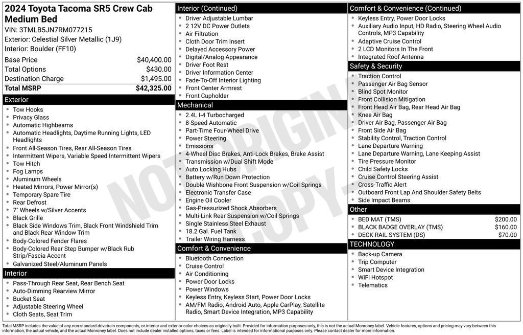 toyota tacoma 2024 3TMLB5JN7RM077215 image toyota tacoma 2024 3TMLB5JN7RM077215 image